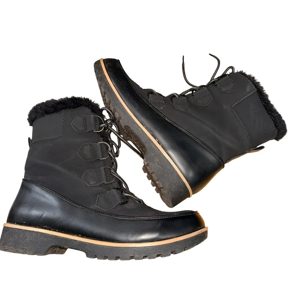 JBU by Jambu Maldive Weather Ready Women 9M Pre-Owned Winter Boot Black Faux Fur